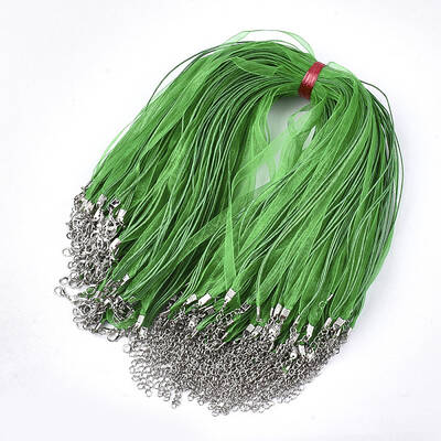 Waxed Cord and Organza Ribbon Necklace Making