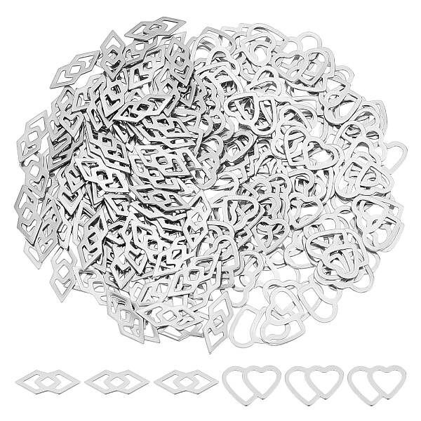 200Pcs 2 Style 304 Stainless Steel Linking Rings