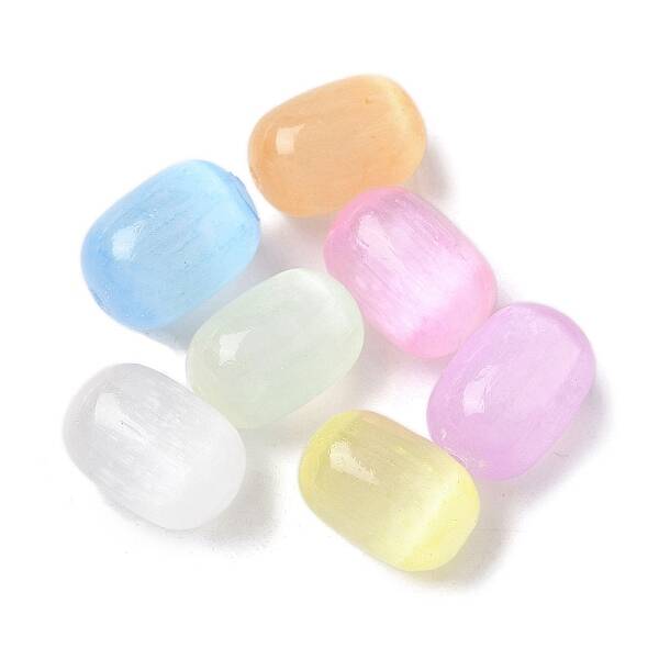 Macaron Color Natural Selenite Beads