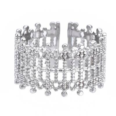 Non-Tarnish 304 Stainless Steel Bar Wrap Open Cuff Ring