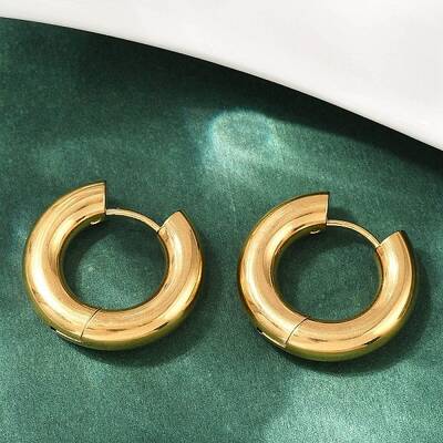202 Stainless Steel Polishing Hoop Earrings