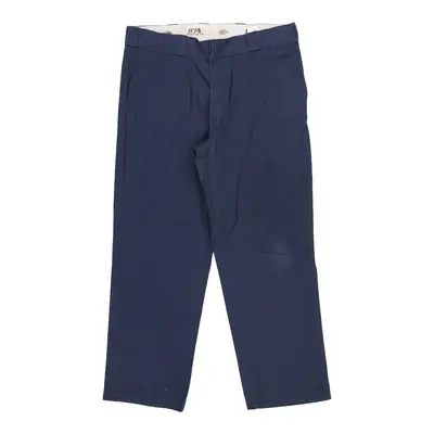 874 Dickies Trousers - 37W 28L Navy Polyester Blend