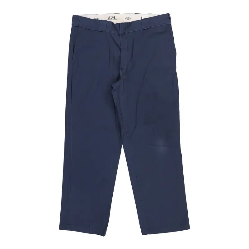 874 Dickies Trousers - 37W 28L Navy Polyester Blend