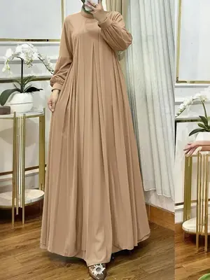 Women's Solid Color Dress, Casual Fashion Cozy Dress for Daily Outdoor Wear, Ladies Clothes for Summer