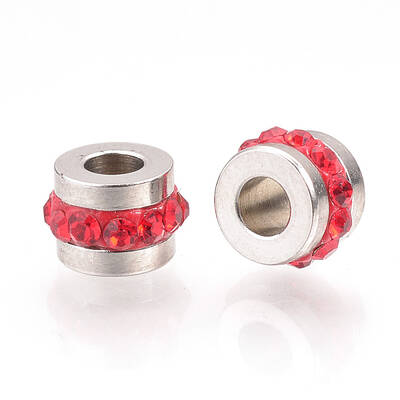 201 Stainless Steel Polymer Clay Rhinestone Inlaid Beads