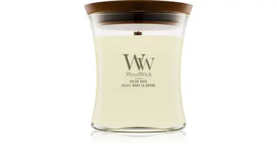 Woodwick Solar Haze scented candle with wooden wick with wooden wick 275g
