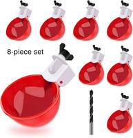 Automatic Chicken Water Cups, 8 Packs Large Automatic Chicken Water Cups with Fittings for Poultry Chicken, Duck, Goose, Turk...