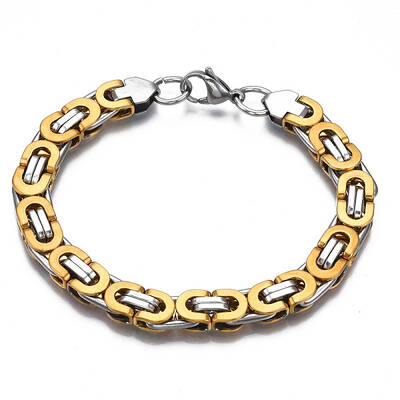 Non-Tarnish 201 Stainless Steel Byzantine Chain Bracelets