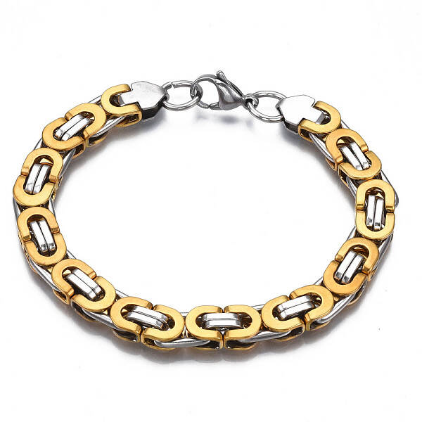 Non-Tarnish 201 Stainless Steel Byzantine Chain Bracelets