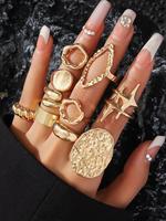 Women's Elegant Irregular Shaped Ring Set, Exquisite Trendy Ring Set, Fashionable Jewelry for Women & Girls for Daily & Party...