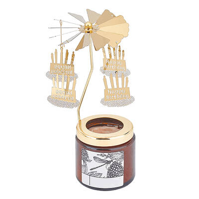 Birthday Cake Stainless Steel Rotating Tealight Candle Holders