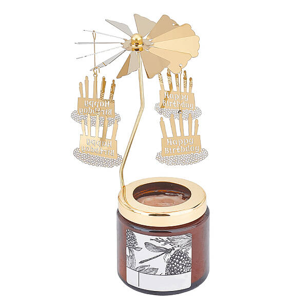 Birthday Cake Stainless Steel Rotating Tealight Candle Holders