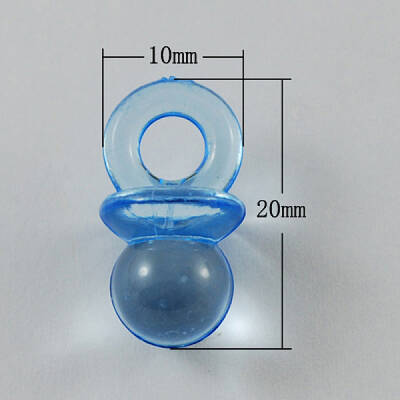 Dodger Blue Color Transparent Acrylic Baby Pacifier Pendants