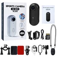 NUISK 128GB 4K Thumb Action Camera, Thumb POV Portable Body Cam, Tiny Size, Hands Free, Mount Anywhere Magnetic Sport DV, Bik...