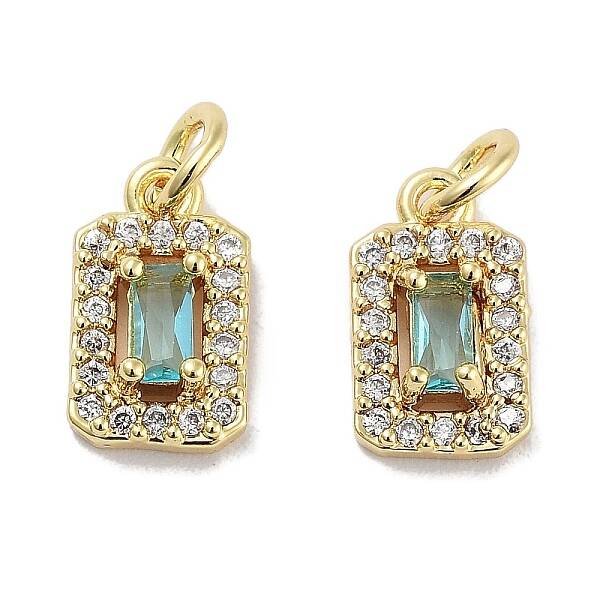 Brass Micro Pave Cubic Zirconia Charms