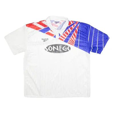 REEBOK Mens Football Shirt Jersey White Collared 2XL