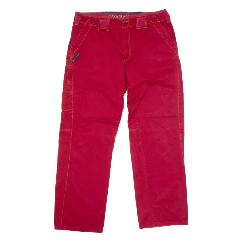 CHARLES VOGELE CASA BLANCA Outdoor Mens Trousers Red Straight 90s W36 L31
