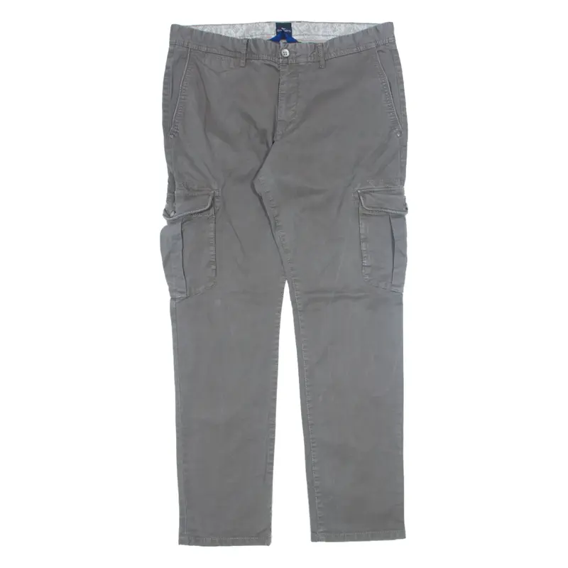 ENGBERS Cargo Trousers Grey Slim Straight Womens W34 L31