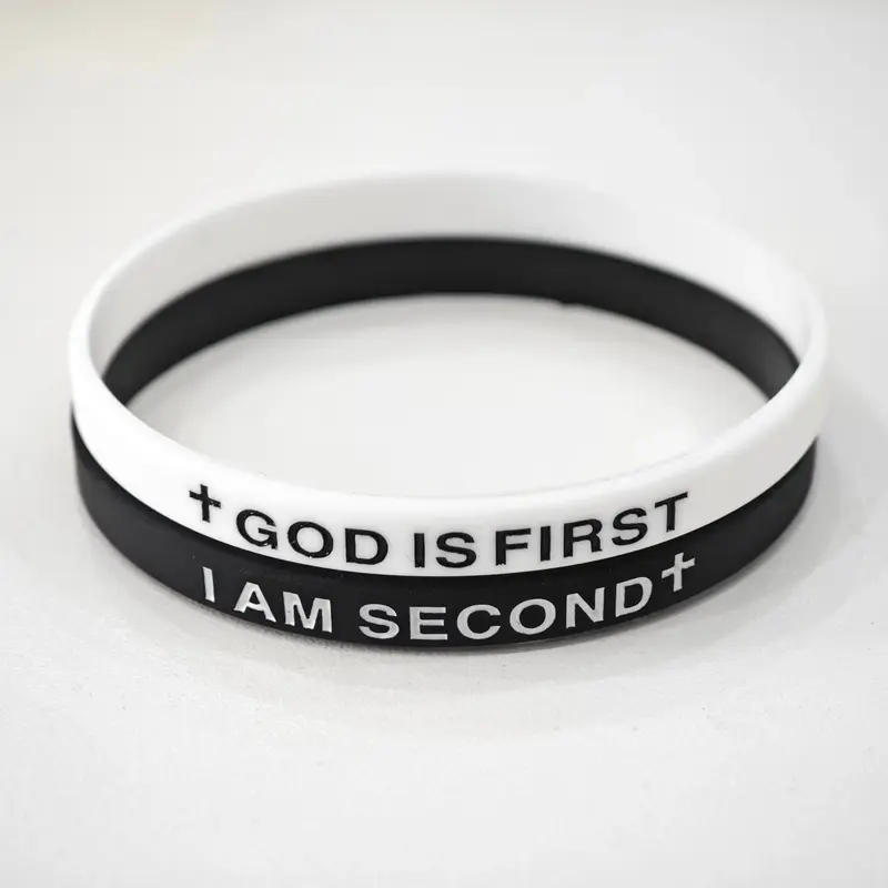 2-pack-GOD IS FIRST BRACELET  I AM SECOND Motivational Message man BRACELET Thin style Religious Easter Gifts FallFreshness T...