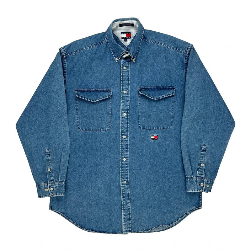 Tommy Jeans Denim Shirt - Medium Blue Cotton