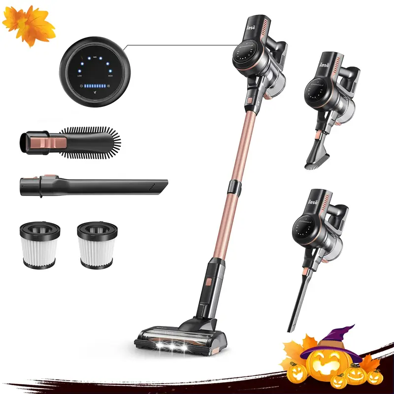 [FallDealsForYou] INSE S7P Cordless Stick Vacuum For Hardfloor Carpet Pet Hair, Rechargeable Vac with LED Screen, Self-Stand,...