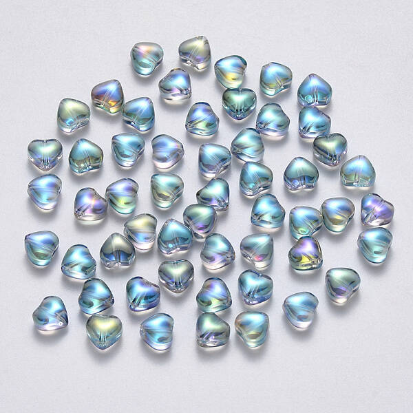 Transparent Spray Painted Glass Beads