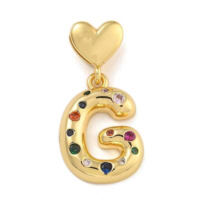 Brass Micro Pave Colorful Cubic Zirconia Pendants
