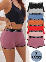 Women's Letter Tape Boxer Brief, Underwear for Women, Soft Comfy Panty for Daily Wear, Comfortable Fit Underwear for All Seas...