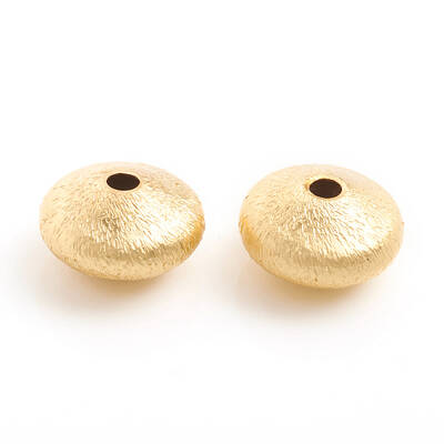 Matte Style Brass Textured Beads
