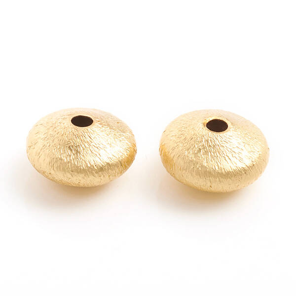 Matte Style Brass Textured Beads