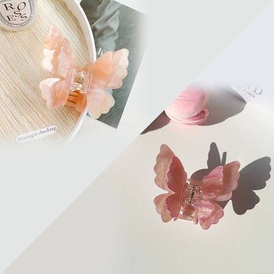 Double Layered Butterfly Acrylic Claw Hair Clips