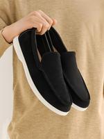 Men's Casual Solid Color Slip-on Loafers, Fashionable Comfortable Flat Shoes for Daily Wear, Lightweight Breathable Shoes for...