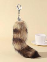 Cute Fox Tail Design Keychain, Faux Fur Car Keychain for Women & Men, Fashion Accessories for Daily Use, Trendy All-match & ...