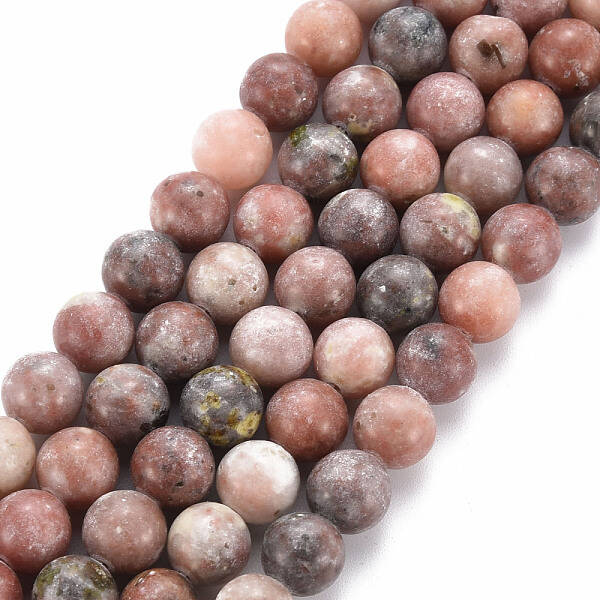 Round Natural Maible and Sesame Jasper/Kiwi Jasper Beads Strands