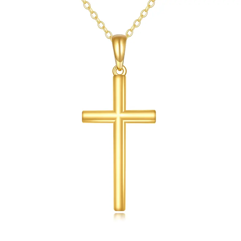 14K Gold Cross Pendant Necklace