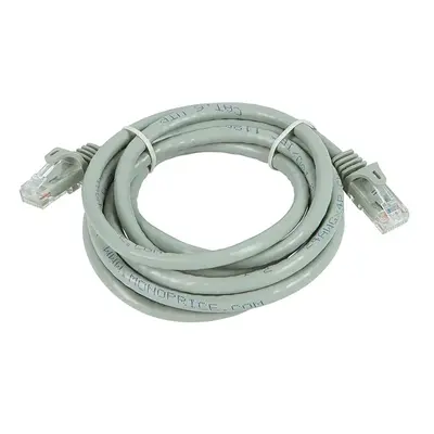 9798 Monoprice Cat6 Ethernet Patch Cable FLEXboot Snagless RJ45 Stranded 550MHz UTP Pure Bare Copper 24AWG 7ft Gray