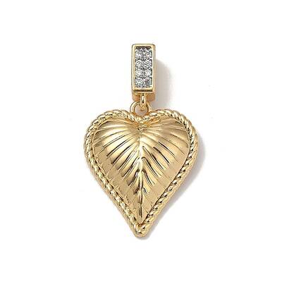 Brass Micro Pave Clear Cubic Zirconia Pendants