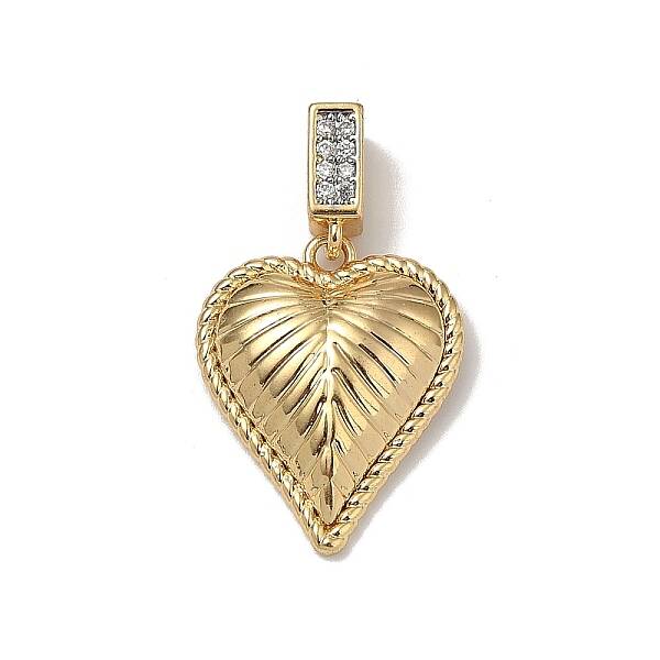 Brass Micro Pave Clear Cubic Zirconia Pendants