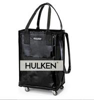 (Midle, Black) Reusable Grocery Bag On Wheels, Shopping Trolley, Rolling Tote, Zipper Closure, Lightweight, Carries Up to 66 ...