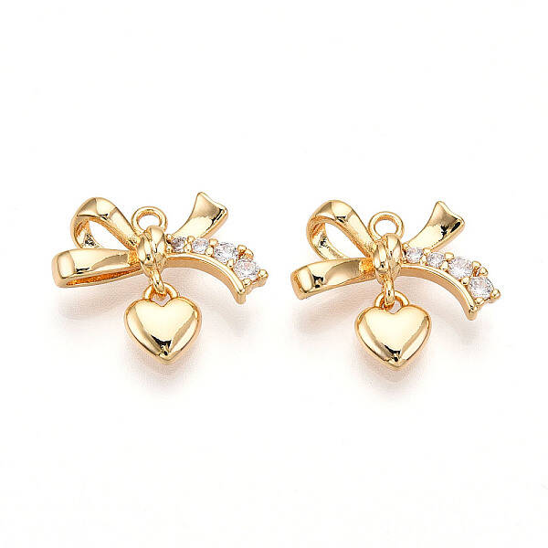 Brass Micro Pave Cubic Zirconia Charms