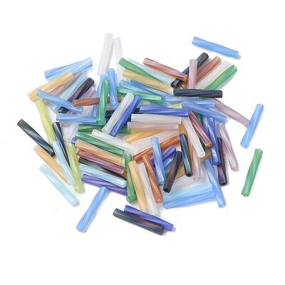 83Pcs 5G Opaque Frosted Glass Twisted Bugle Beads