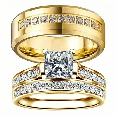 Couple Rings Fashion Design Ring Jewelry Love Girlfriend Boyfriend Souvenir Valentine Father Mother Anniversary Engagement We...