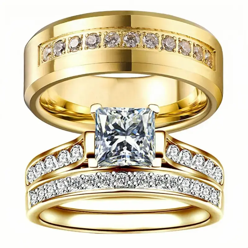 Couple Rings Fashion Design Ring Jewelry Love Girlfriend Boyfriend Souvenir Valentine Father Mother Anniversary Engagement We...