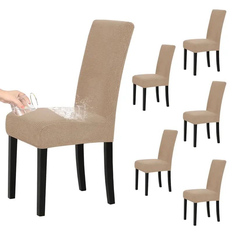 Easy-Going 100% Waterproof Dining Room Chair Cover Set of 2, 4, 6, 8, Stretch Jacquard Parson Chair Slipcover Removable Washa...