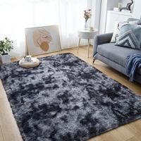 Soft Shaggy Area Rugs for Living Room, 4 x 5.2Ft Upgrade Non-Slip Fluffy Carpet Modern Plush Bedroom Rug Tie-Dyed Light Grey,...