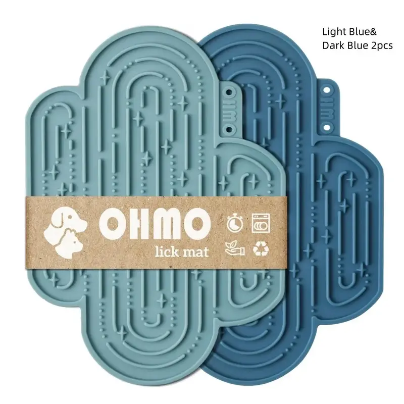 Pet Licking Mat, 2 Counts/set Pet Slow Feeder Pad for Dogs and Cats, Easy to Clean Pet Slow Feeders, Pet Feeding Supplies