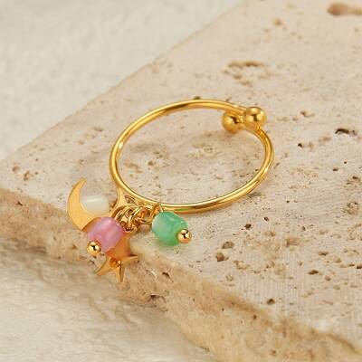 304 Stainless Steel Shell Cuff Rings for Women