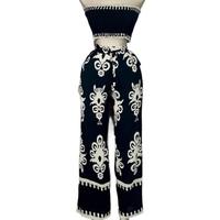 Two Tone Set Black and White Top & Pants
