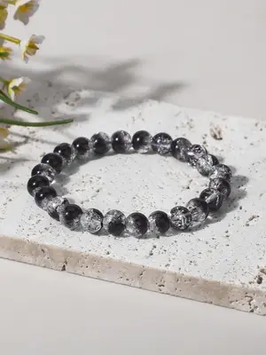 Handmade Crystal Bracelet, Crack Bead Design, Fashion Accessory for Men & Women, Ideal Gift for Meditation & Energy Healing