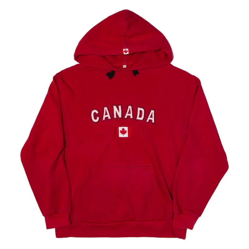 Canada Hoodie Red Pullover Mens L